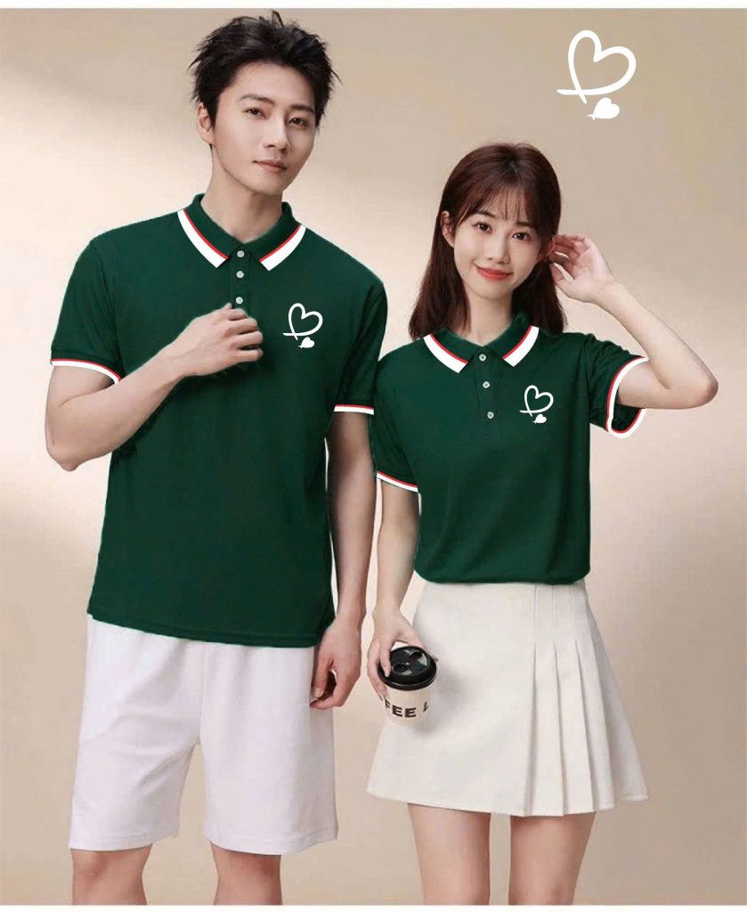 ao polo mau xanh la dam